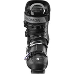 Salomon Women's S/PRO SUPRA 80 GW Ski Boots 2025 - Black ski boots with a textured pattern on the tongue and a silver buckle.