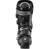 Salomon Women's S/PRO SUPRA 80 GW Ski Boots 2025 - Black ski boots with a textured pattern on the tongue and a silver buckle.