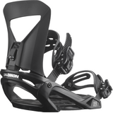Salomon Pact Snowboard Bindings - Black bindings with white lettering on straps and buckles.