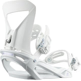 Salomon Women's Spell Binding - White snowboard bindings with silver buckles.