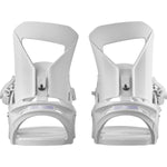 Salomon Women's Spell Binding - A pair of white snowboard bindings with a sleek, modern design and silver hardware.