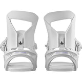 Salomon Women's Spell Binding - A pair of white snowboard bindings with a sleek, modern design and silver hardware.