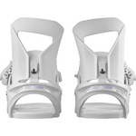 Salomon Women's Spell Snowboard Bindings - White bindings with a sleek, modern design and silver hardware.