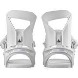 Salomon Women's Spell Snowboard Bindings - White bindings with a sleek, modern design and silver hardware.