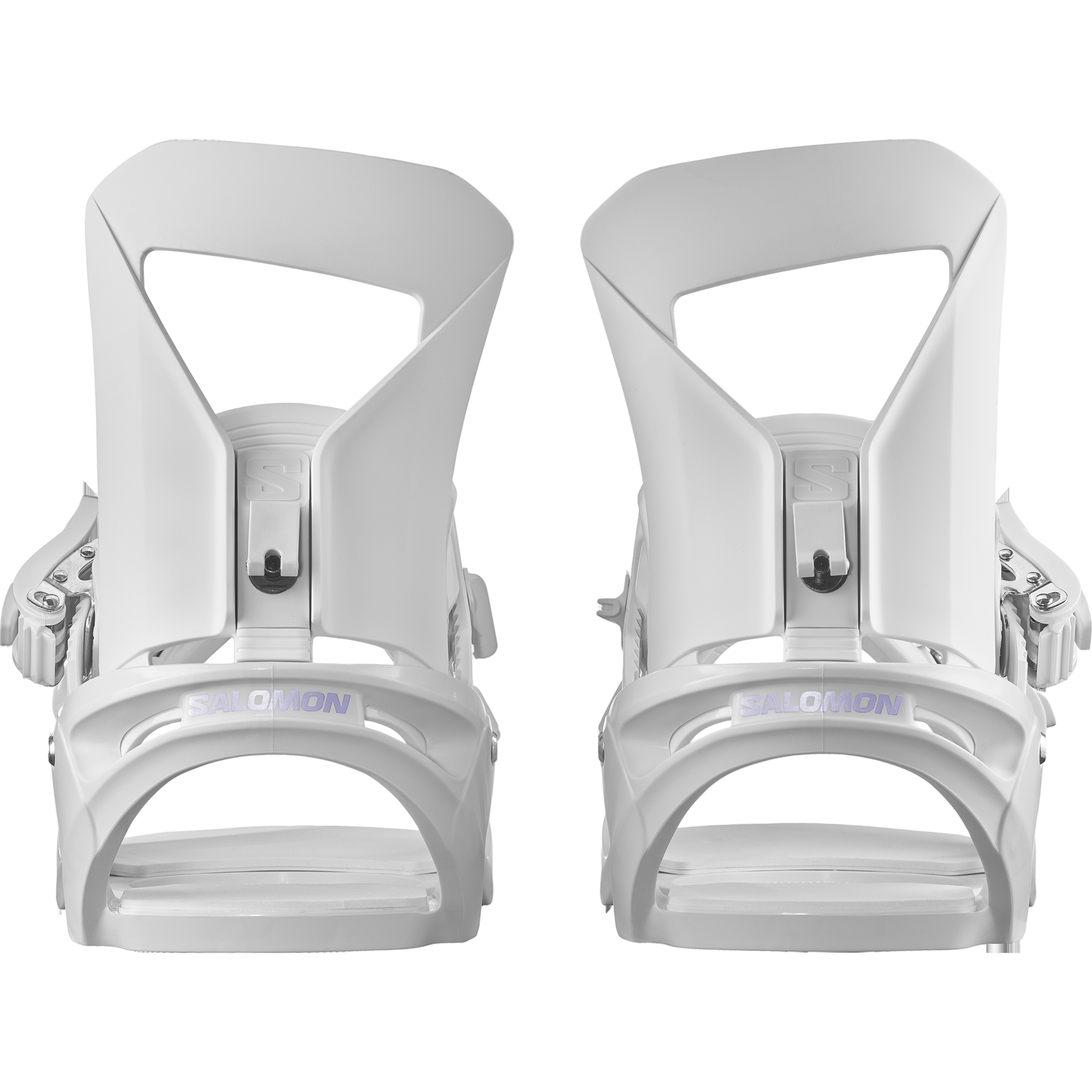 Salomon Women's Spell Snowboard Bindings - White bindings with a sleek, modern design and silver hardware.
