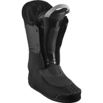 Salomon Men's S/PRO SUPRA BOA X100 Ski Boots - Black ski boots with a white logo on the side and silver buckles.