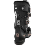 Salomon Women's S/PRO SUPRA BOA X90 Ski Boots 2025 - Black ski boots with silver buckles and a textured toe cap.