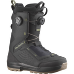 Salomon Echo Dual BOA Snowboard Boot - Black snowboard boots with a textured pattern on the toe and heel areas, featuring two black BOA dials on each boot.