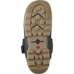 Salomon Echo Dual BOA Snowboard Boot 2026 - Black snowboard boot with a textured, rubber toe cap and silver BOA dials on either side of the tongue.