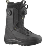 Salomon Malamute Dual BOA Snowboard Boots - Black snowboard boots with a textured pattern on the toe and heel areas, featuring two black BOA dials on each side.