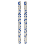 Salomon QST 106 Skis 2026 - White skis with blue and tan abstract brush stroke pattern.