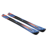 Salomon Stance Pro 90 Skis 2026 - A pair of skis with a blue and orange graphic design, featuring black accents on the tips and tails.