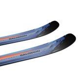 Salomon Stance Pro 90 Skis 2026 - A pair of skis with a blue and orange graphic design, featuring the brand name "SALOMON" in black letters on the top sheet.