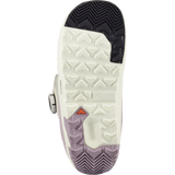 Salomon Women's Ivy BOA Straight Jacket Snowboard Boot - A white snowboard boot with a black strap and silver buckle on the side, featuring a textured pattern on the toe cap.