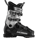 Salomon Women's S/Pro Supra 95 BOA Ski Boots - A black and white ski boot with a textured pattern on the side, featuring a BOA closure system.