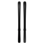 Salomon Women's Stance 80 Skis with M10 Bindings - A pair of black skis with a subtle white pattern on the top, featuring silver bindings and a sleek design.