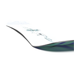 Salomon Oh Yeah Grom Snowboard 2026 - A snowboard with a white base and blue accents, featuring a wavy pattern on its top surface.