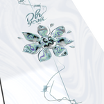 Salomon Oh Yeah Grom Snowboard 2026 - A snowboard with a predominantly white base and blue accents, featuring a stylized "Oh Yeah" logo on its top side.