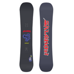 Salomon Sleepwalker Grom Snowboard 2026 - A black snowboard with a blue graphic of a person walking in the woods, featuring a sleeping bear and trees.