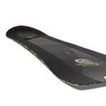 Salomon HPS Wolle Nyvelt Fish Snowboard 2026 - A black snowboard with a fish-shaped tail and neon green accents on the edges.