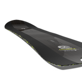 Salomon HPS Wolle Nyvelt Fish Snowboard 2026 - A black snowboard with a fish-shaped tail and neon green accents on the edges.