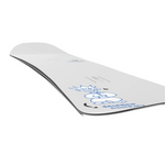 Salomon Abstract Snowboard 2026 - A white snowboard with a blue abstract design on its top surface.