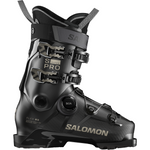 Salomon Women's Supra 85 BOA - Black ski boot with a sleek, modern design and silver hardware accents.