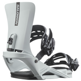 Salomon Rhythm Snowboard Bindings - White bindings with black buckles and straps.