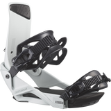 Salomon Rhythm Snowboard Bindings - White bindings with black straps and buckles.