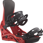 Salomon District Snowboard Bindings - Black bindings with silver buckles on a white background.