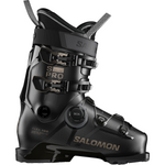 Salomon S/Pro Delta 100 BOA Ski Boots 2026 - Black ski boots with silver buckles and a textured pattern on the side.