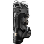 Salomon S/Pro Delta 100 BOA - Black ski boots with silver buckles and a textured pattern on the side.