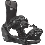 Salomon XA Supermatic Snowboard Bindings - Black bindings with silver buckles and straps.