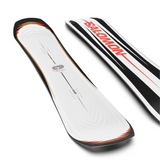 Salomon Assassin Snowboard 2026 - White snowboard with black edges and red lettering on top.