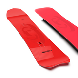 Salomon Dancehaul Snowboard 2026 - A red snowboard with a large "D" logo on top and a black stripe at the bottom.