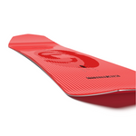 Salomon Dancehaul Snowboard 2026 - A red snowboard with a black logo and white stripes on top.