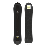 Salomon HPS Sickstick Snowboard 2026 - A black snowboard with white speckles and a yellow logo on top.