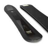 Salomon HPS Sickstick Snowboard 2026 - A black snowboard with white speckles and a yellow logo on top.