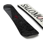 Salomon Craft Snowboard 2026 - A black snowboard with a red logo featuring a skull and crossbones design.