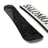 Salomon Craft Snowboard 2026 - A black snowboard with a red logo featuring a skull and crossbones design.