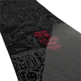 Salomon Craft Snowboard 2026 - Black snowboard with white line art of a skier and trees on top, featuring a red star logo in the center.