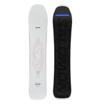 Salomon Jetstream Snowboard 2026 - A white snowboard with a blue stripe on top and a gray logo in the middle.