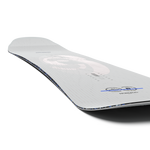 Salomon Jetstream Snowboard 2026 - A white snowboard with a circular logo in the center and blue accents on the edges.