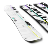 Salomon Huck Knife Snowboard 2026 - A white snowboard with black stripes and a purple stripe along the top edge.
