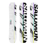 Salomon Huck Knife Snowboard 2026 - A white snowboard with black and purple accents, featuring a geometric pattern on its top surface.