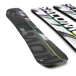 Salomon Huck Knife Pro Snowboard 2026 - A black snowboard with a purple stripe and white speckles on top.