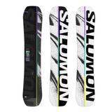 Salomon Huck Knife Pro Snowboard 2026 - A black snowboard with a purple stripe down the middle and white speckles on the top.