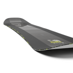 Salomon HPS Louif Paradis Snowboard 2026 - A black snowboard with a white logo and yellow lettering on top, featuring a gray stripe down the middle.