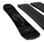 Salomon Fastlane Snowboard 2026 - Black snowboard with white stripes and blue accents on top.