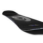 Salomon Fastlane Snowboard 2026 - A black snowboard with white stripes and a circular logo in the center.